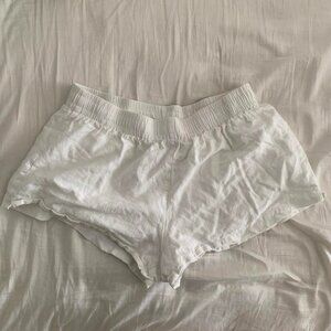Princess Polly white linen shorts